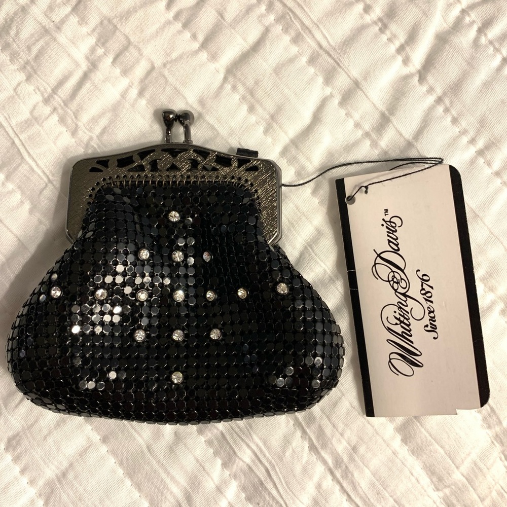 Whiting & Davis black mini pouch